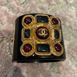 Vintage Chanel black and red bracelet